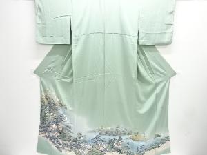 作家物　手描き友禅　厳島神社模様一つ紋色留袖